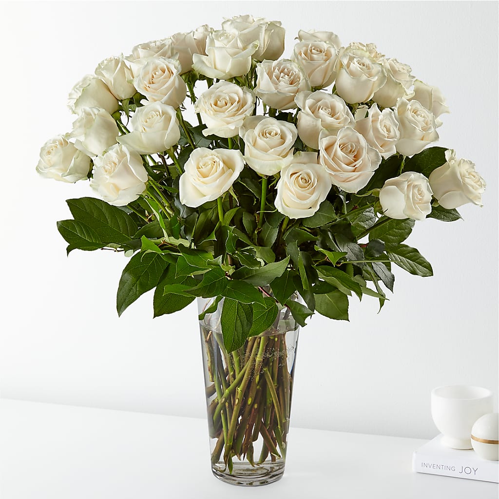 Long Stem White Rose Bouquet – KAY'S FLORAL AFFAIR, Monett MO