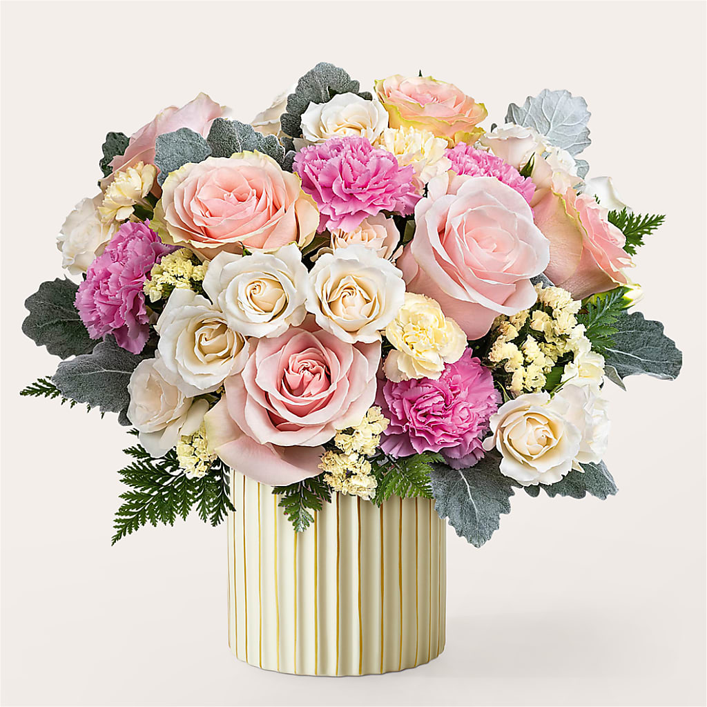 Blissful Moments Bouquet with Ivory Vase – KAY'S FLORAL AFFAIR, Monett MO