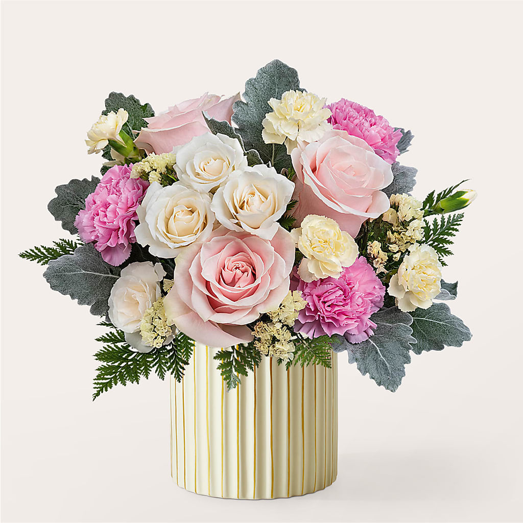 Blissful Moments Bouquet with Ivory Vase – KAY'S FLORAL AFFAIR, Monett MO