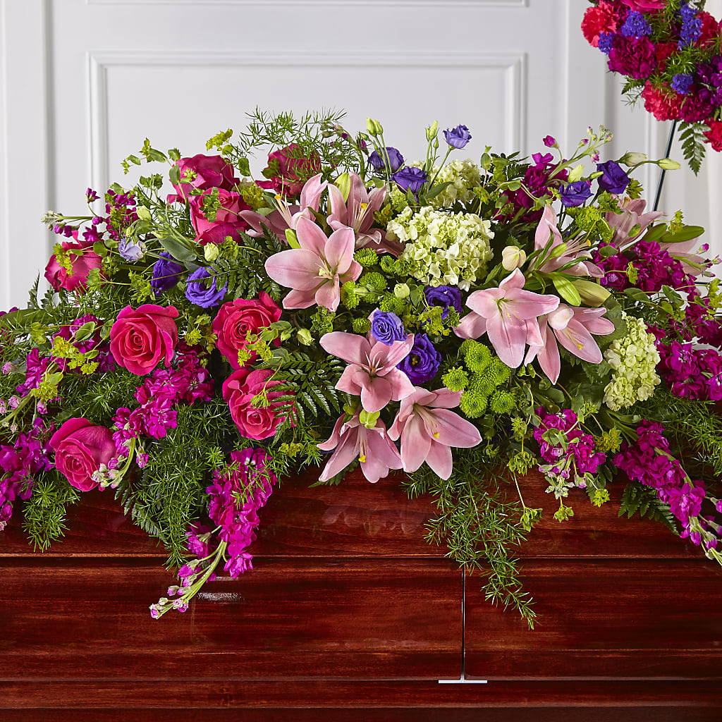Radiant Tribute Casket Spray – KAY'S FLORAL AFFAIR, Monett MO