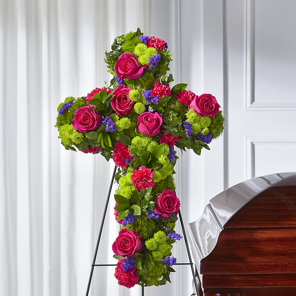 Tribute Rose Floral Cross – KAY'S FLORAL AFFAIR, Monett MO