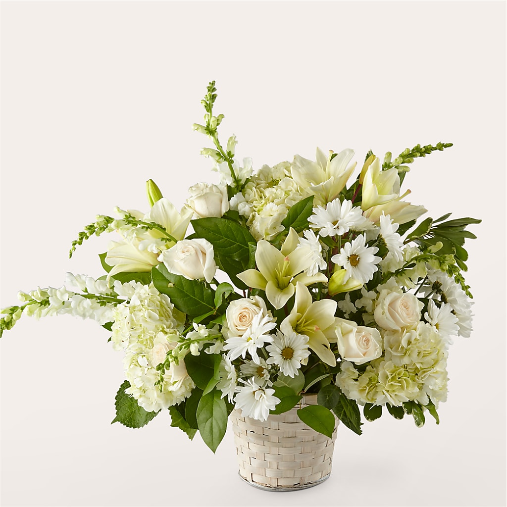 Ivory Elegance Floral Basket – KAY'S FLORAL AFFAIR, Monett MO