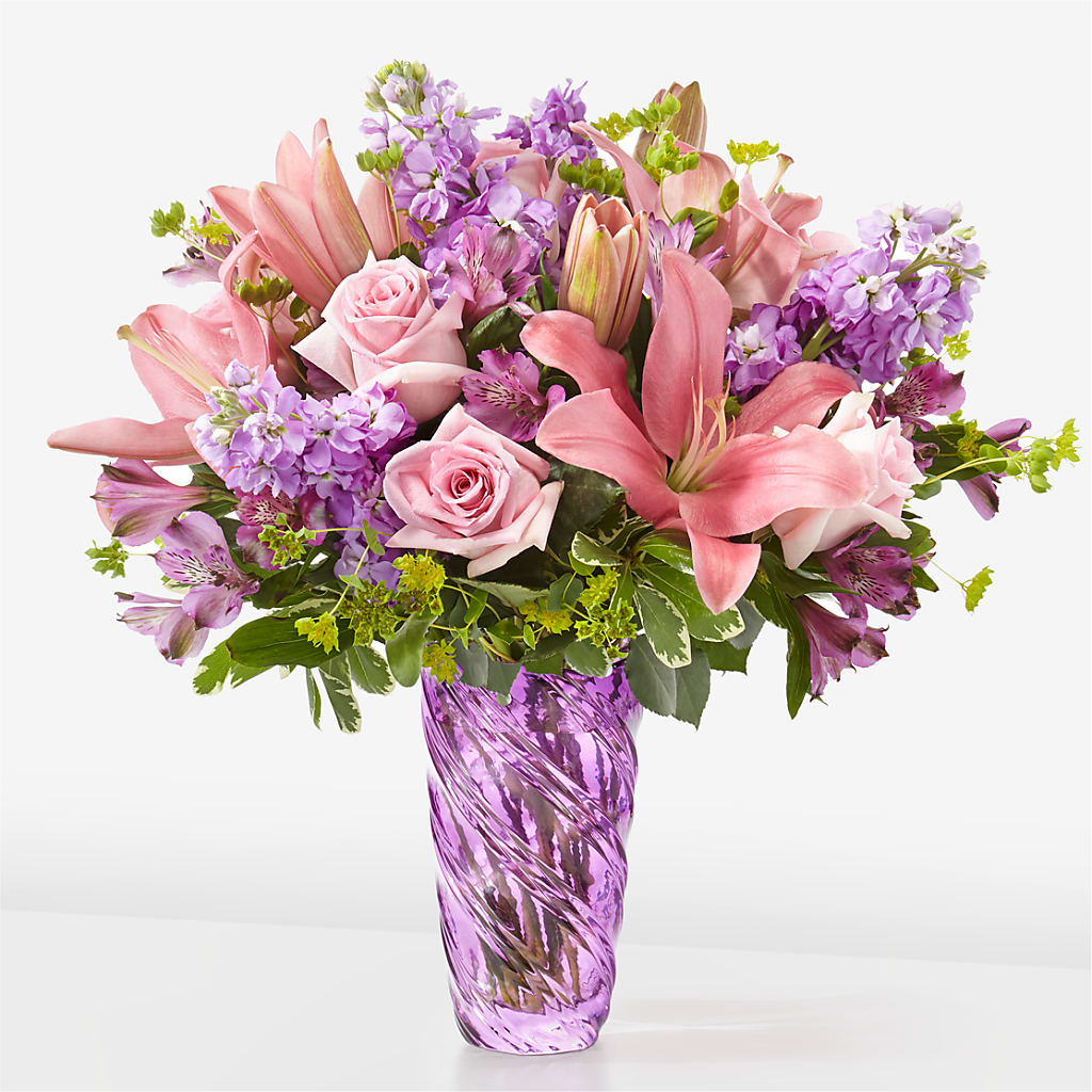 Precious Petals Bouquet with Luxe Swirl Vase – KAY'S FLORAL AFFAIR, Monett MO