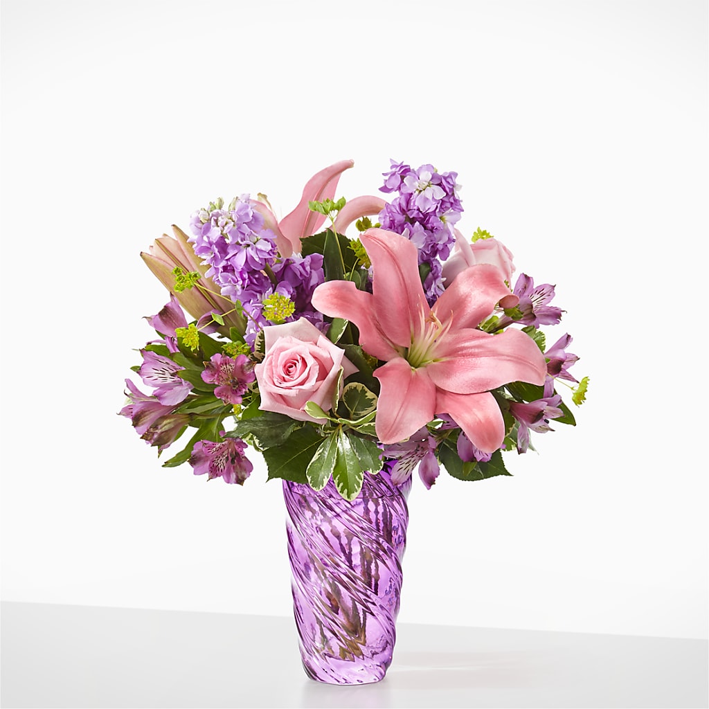 Precious Petals Bouquet with Luxe Swirl Vase – KAY'S FLORAL AFFAIR, Monett MO