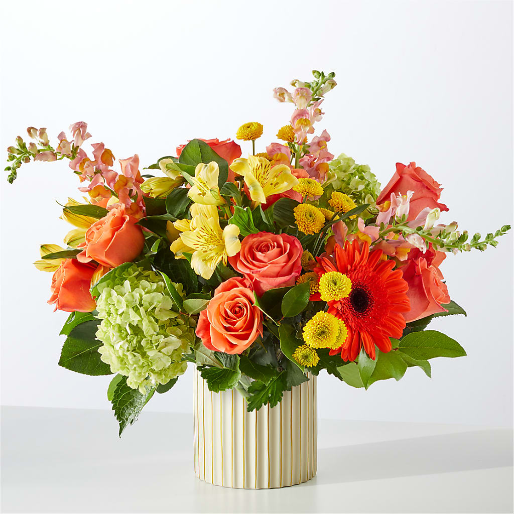Autumn Sunshine Bouquet with Ivory Vase – KAY'S FLORAL AFFAIR, Monett MO
