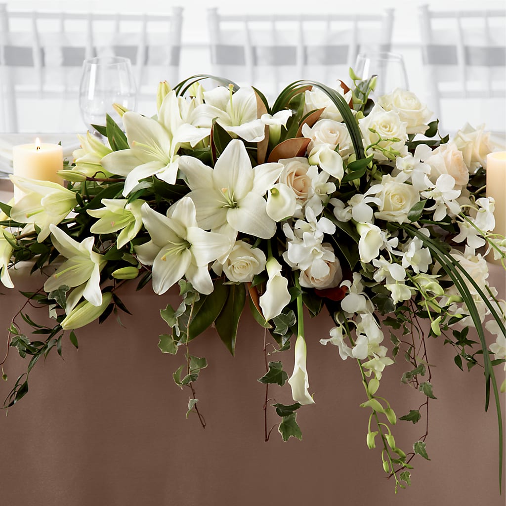 White Linen Arrangement – KAY'S FLORAL AFFAIR, Monett MO