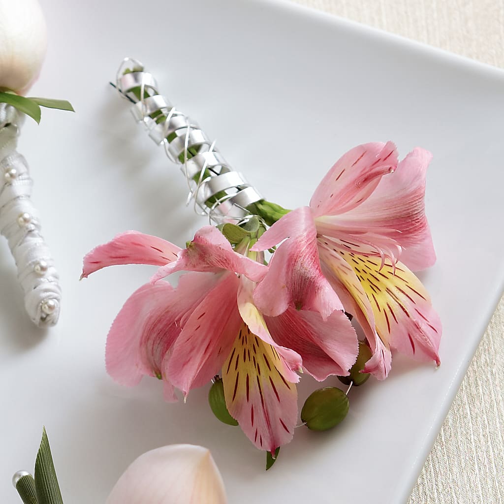 Pink Peruvian Lily Boutonniere – KAY'S FLORAL AFFAIR, Monett MO