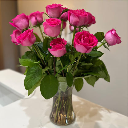 Long Stem Pink Rose Bouquet – KAY'S FLORAL AFFAIR, Monett MO