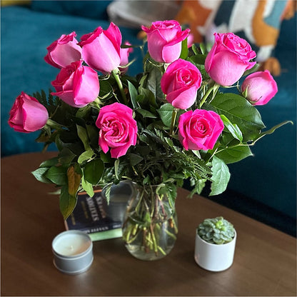 Long Stem Pink Rose Bouquet – KAY'S FLORAL AFFAIR, Monett MO