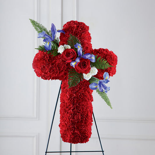 Faithful Hero Floral Cross – KAY'S FLORAL AFFAIR, Monett MO