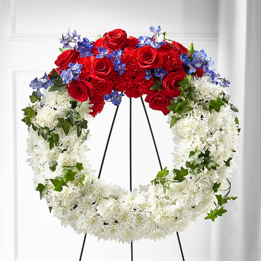 Patriotic Passion Wreath – KAY'S FLORAL AFFAIR, Monett MO