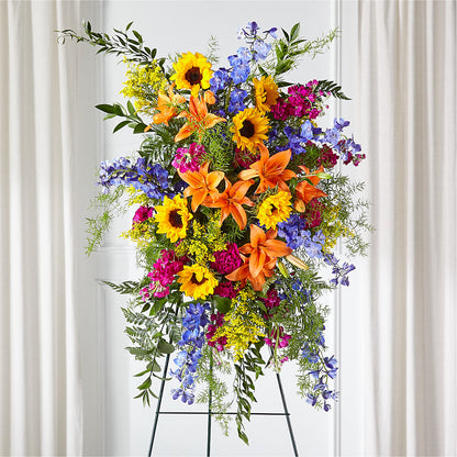 Sunlit Memories Standing Spray (Standard) – KAY'S FLORAL AFFAIR, Monett MO