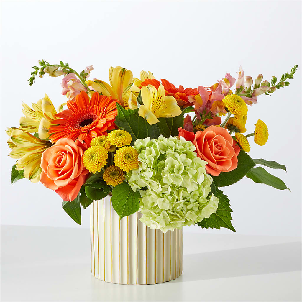 Autumn Sunshine Bouquet with Ivory Vase – KAY'S FLORAL AFFAIR, Monett MO