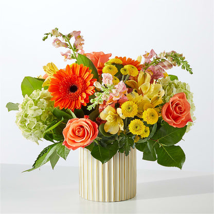 Autumn Sunshine Bouquet with Ivory Vase – KAY'S FLORAL AFFAIR, Monett MO