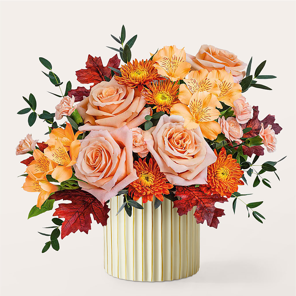 Spiced Latte Bouquet with Ivory Vase – KAY'S FLORAL AFFAIR, Monett MO