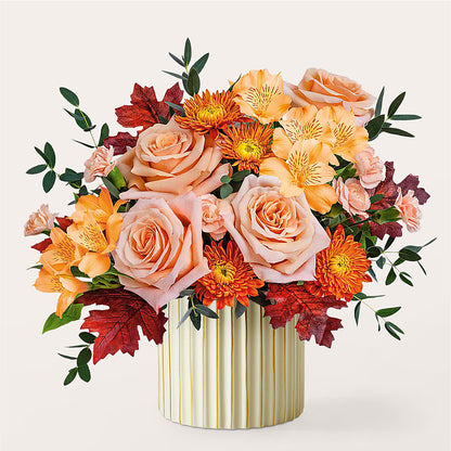 Spiced Latte Bouquet with Ivory Vase – KAY'S FLORAL AFFAIR, Monett MO