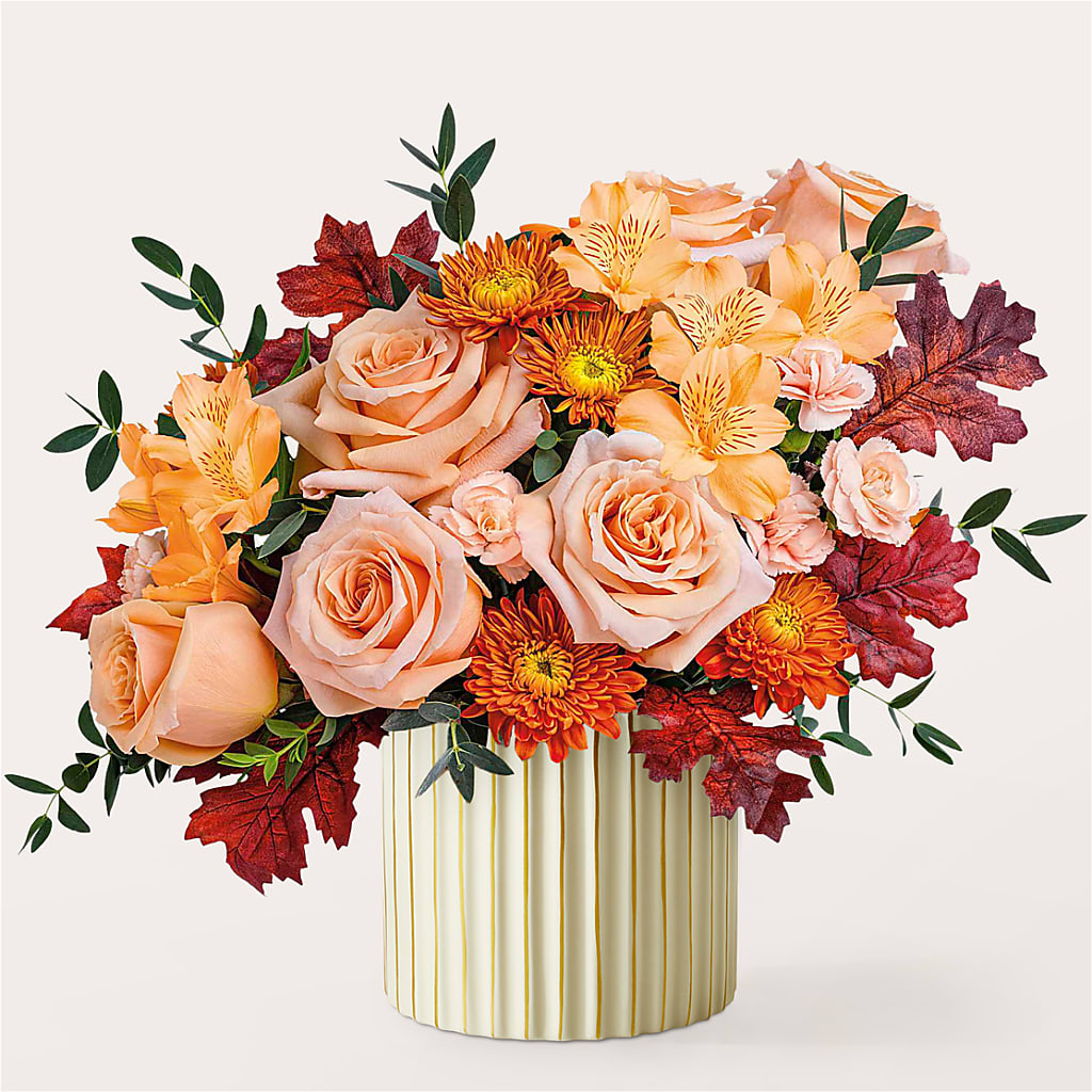 Spiced Latte Bouquet with Ivory Vase – KAY'S FLORAL AFFAIR, Monett MO