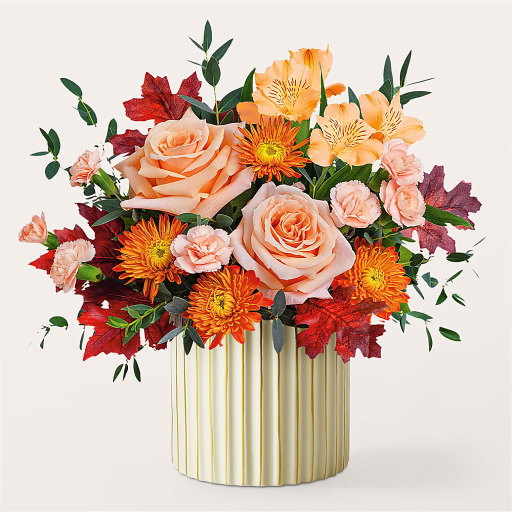 Spiced Latte Bouquet with Ivory Vase – KAY'S FLORAL AFFAIR, Monett MO
