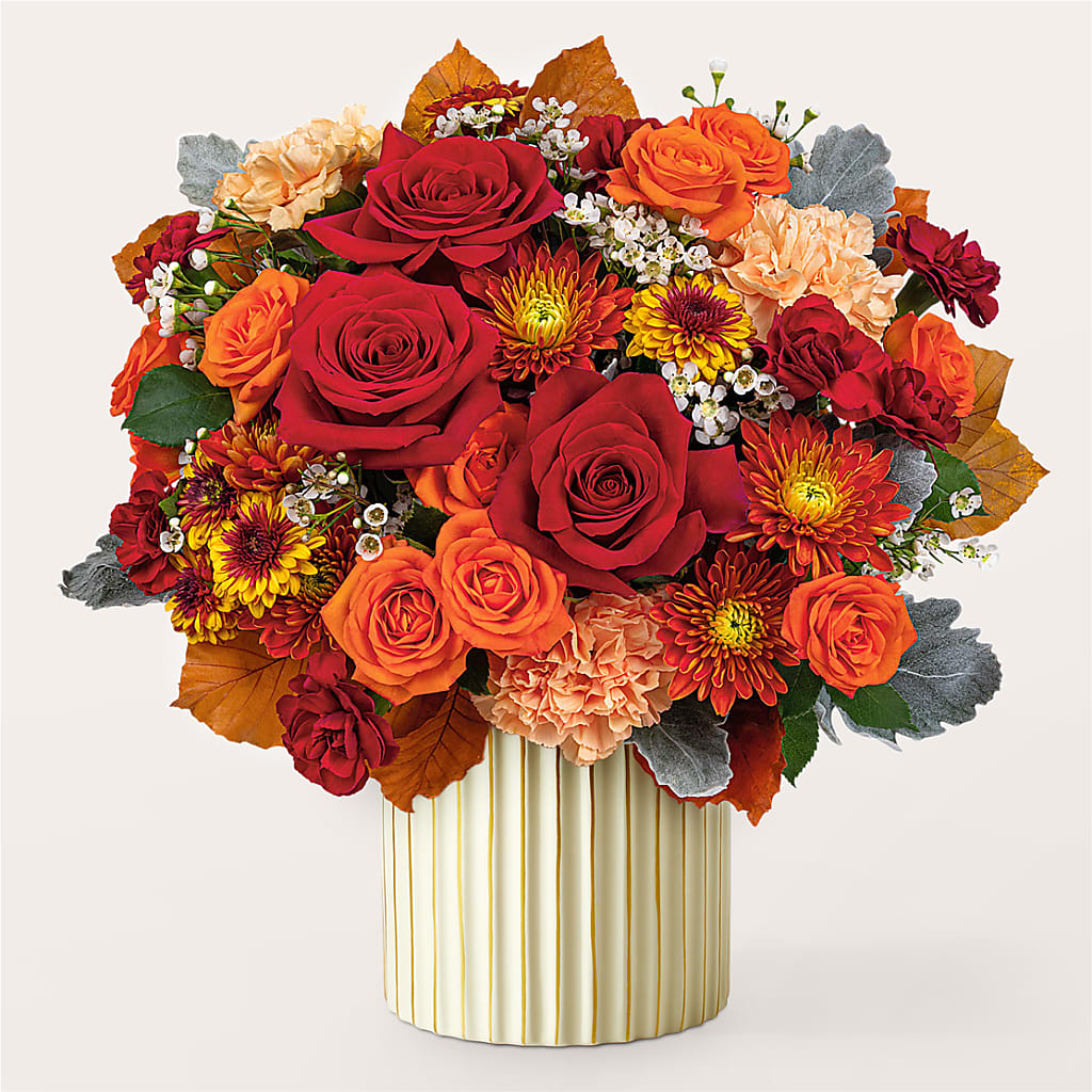 Merlot Bouquet with Ivory Vase – KAY'S FLORAL AFFAIR, Monett MO