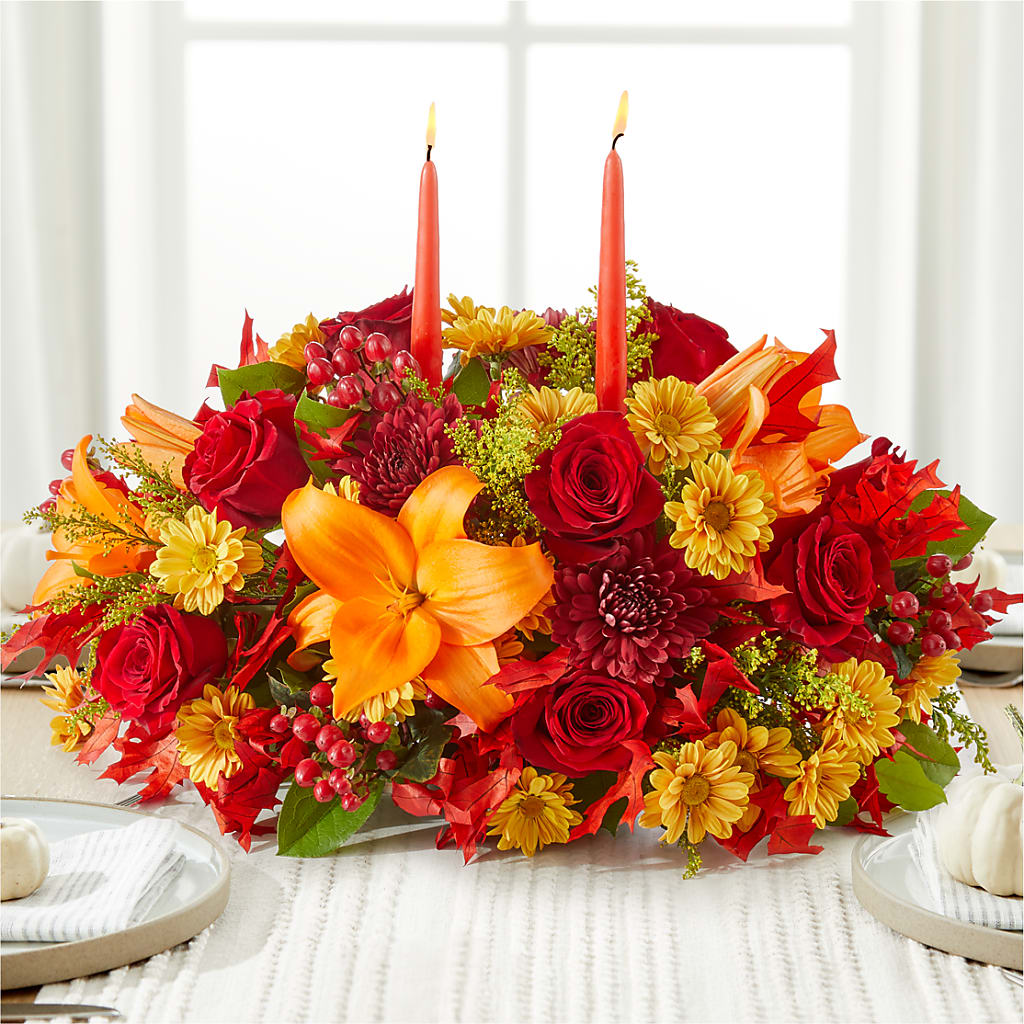 Autumn's Embrace Centerpiece – KAY'S FLORAL AFFAIR, Monett MO