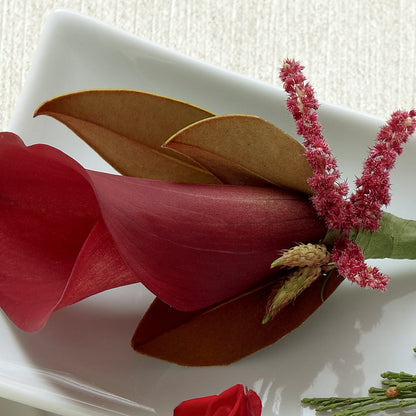 Red Calla Boutonniere – KAY'S FLORAL AFFAIR, Monett MO