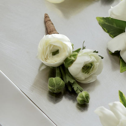 White Ranunculus Boutonniere – KAY'S FLORAL AFFAIR, Monett MO